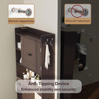 Gizoon Over The Toilet Storage Cabinet, Over Toilet Bathroom Organizer with Adjustable Shelves and 2 Doors, Over Toilet Storage Cabinet with Paper Holder, 2 Side Hooks, Space-Saver, Dark Brown