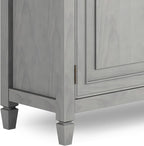 SIMPLIHOME Connaught 40-inch Wide Solid Wood Storage Cabinet in Fog Grey for Entryway, Living Room, Organizer for Hats, Gloves, Shoes, Keys, Slim Design, Traditional Style