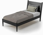 Camaflexi Mid-Century Panel Bed - Twin Size - Black Finish