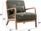 INZOY Mid-Century Modern Accent Chair Set of 2, Green Reading Armchair with Waist Cushion, Upholstered Living Room Chairs for Bedroom Sunroom