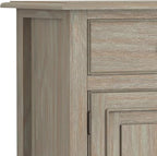 SIMPLIHOME Connaught 40-inch Wide Solid Wood Storage Cabinet in Distressed Grey for Entryway, Living Room, Organizer for Hats, Gloves, Shoes, Keys, Slim Design, Traditional Style