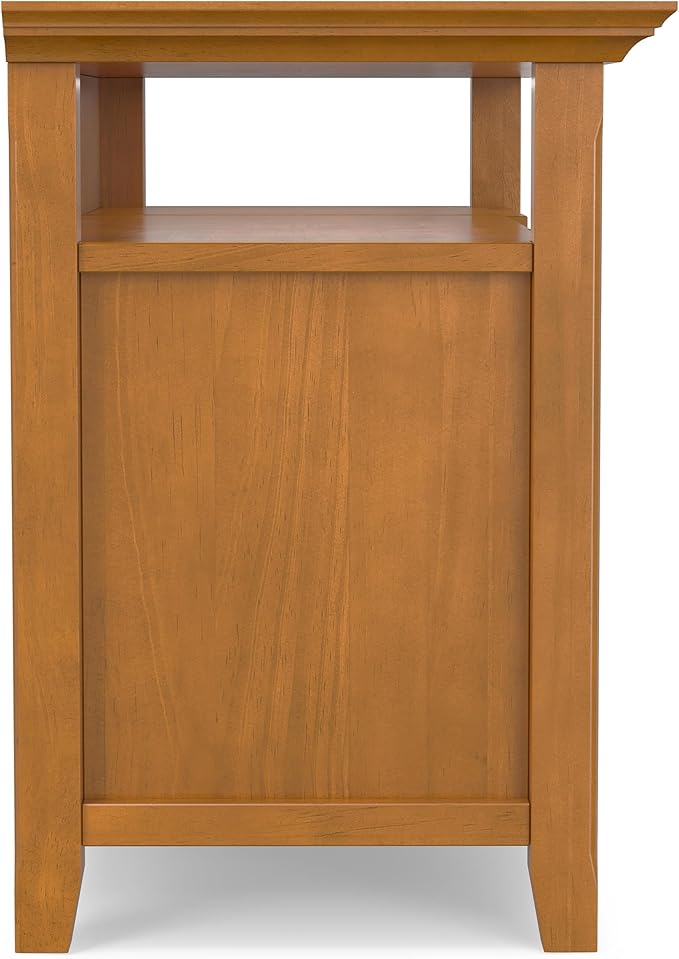 SIMPLIHOME Amherst 54-inch Wide Solid Wood TV Stand in Light Golden Brown, Transitional-Style Media Console for Living Room with Adjustable Shelves and Cable Management