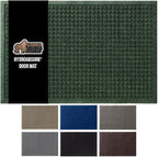 GORILLA GRIP Front Door Mat, 47x35, Indoor Outdoor Ultra Absorbent HydroAbsorb Doormat, Absorbs Up to 6 Cups of Water, Stain and Fade Resistant, Rubber Backing Doormats, Captures Dirt, Green