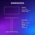 FLEXISPOT CyberX RGB LED Electric Gaming Standing Desk, 55 Inch Dual Motor 3-Stage Adjustable Desk up to 352 lbs, Large Ergonomic Computer Workstation for Gamers, Streamers & Home Studios (Black)