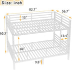 Bellemave Full XL Over Full XL Bunk Bed with Headboard and Build in Ladder, Heavy Duty Bunk Beds with Guardrail, Convertible Bunk Bed, Easy Assemble, Mattress Not Included, White