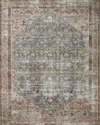 Loloi Amber Lewis Georgie Collection GER-04 Teal/Antique 8'-4" x 11'-6", .19" Pile Height, Area Rug