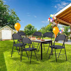 6 Pack Black Folding Chairs with Padded Cushion and Back, Foldable Indoor Outdoor Chairs with 330-LBS Capacity, Portable Heavy Duty Metal Frame Commercial Seat for Kitchen, Party, Events, Wedding