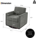 Pia Ricco Single Swivel Barrel Chair, Mid-Century Modern Accent Armchair with Plush Chenille Upholstery for Living Room & Cozy Reading Nook, Dark Gray