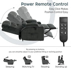 ABCASA Oversized Dual Motor Lay Flat Power Lift Recliner Chair Set of 2 for Elderly with Massage and Heat, Textile Large Recliner Chair, Lift Chairs Recliner with Lumbar Pillow, Cup Holder, Grey