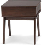 SIMPLIHOME Draper SOLID HARDWOOD 22 inch Wide Rectangle Mid Century Modern End Table in Medium Auburn Brown for the Living Room and Bedroom