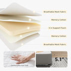 Greenvelly Folding Bed with Mattress,75" x 31" Foldable Beds for Adults, Roll Away-Bed with Mattress and Metal Frame for Home Office,Guest,Living Room