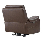 CHITA Large Power Zero Gravity Recliner Chair, Genuine Leather Recliner Chair for Adults with Adjustable Power Headrest and Hidden Slide-Out Cupholders, USB and Type-C Ports, Dark Brown