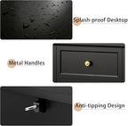 LYNSOM Black Dresser for Bedroom with 9 Drawers, Modern Wide Chest of Storage Drawer with Gold Handles, TV Stand Dresser, Wood Dressers for Bedroom, Living Room, Hallway, Entryway, 59’’
