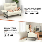 Modular Cloud Sectional Couches for Living Room, Faux Leather Loveseat & Accent Chairs Set of 2, Upholstered Sectional Sofa Set for Office, Beige