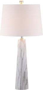 JONATHAN Y JYL1002A Bradley 29" Resin LED Table Lamp Modern Contemporary Glam Bedside Desk Nightstand Lamp for Bedroom Living Room Office College Bookcase LED Bulb Included, White/Black