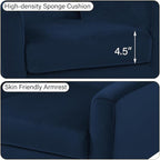 Accent Chair, Modern Velvet Arm Chair for Living Room, Bedroom, Comfy High-Resilient Sponge Reading Chair for Small Spaces （Velvet Royal Blue, Set of 1