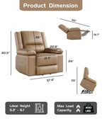 GarveeHome Power Lift Recliner Chair - Heat and Massage, Faux PU Electric Lift Recliner for Elderly & Mobility Impaired, Adjustable Back and Legs, Heavy Duty Lift Chair for Seniors