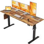 Agilestic Electric Standing Desk, Large 60 x 24 Inches Height Adjustable Desk, Sit Stand up for Work Office Home, Ergonomic Rising Computer Table with Memory Preset, Rustic Brown