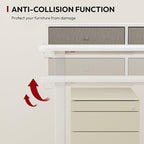 SANODESK 63" L Shaped Standing Desk with 3 Drawers, Height Adjustable Stand up Desk, Corner Gaming Desk with Monitor Stand, White Frame/White Top