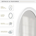 MCS 21x31 Large Wall Mirror, Classic White Oval Mirror, Vertical & Horizontal Wall Hanging Mirror for Bathroom, Bedroom & Livingroom