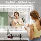 84x40 Inch LED Bathroom Mirror with Lights Front and Backlit Lighted Vanity Mirror for Bathroom Wall with 3 Colors Dimmable Anti-Fog Memory Shatter-Proof IP54 Waterproof Horizontal/Vertical