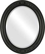 OVALCREST Oval Beveled Wall Mirror for Home Decor - Florence Style - Matte Black - 32" x 26"