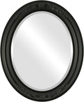 OVALCREST Oval Beveled Wall Mirror for Home Decor - Florence Style - Matte Black - 24" x 20"