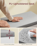 VASAGLE Shoe Bench with Cushion, Storage Bench with Padded Seat, Entryway Bench with 3 Storage Compartments, 11.8 x 23.6 x 17.3 Inches, for Bedroom, Living Room, Cloud White ULHS020W01