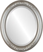 OVALCREST Oval Beveled Wall Mirror for Home Decor - Florence Style - Silver Shade - 20" x 16"