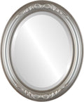 OVALCREST Oval Beveled Wall Mirror for Home Decor - Florence Style - Silver Shade - 44" x 34"