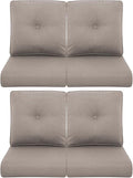 Patio Chair Cushions 4 Packs - Outside High Back Thickened Replacement Cushion 22x24 with Zipper Cover for Outdoor Rocking Swivel Chairs Loveseat Couch – Grey/Buckle