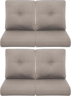 Patio Chair Cushions 4 Packs - Outside High Back Thickened Replacement Cushion 22x24 with Zipper Cover for Outdoor Rocking Swivel Chairs Loveseat Couch – Grey/Buckle
