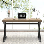 FOLUBAN Computer Desk, Modern Home Office Desk, Industrial Wood and Metal Study Writing Work PC Table for Bedroom Living Room, Rustic Oak, 47 Inch
