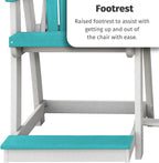 DutchCrafters Plastic Poly Outdoor Bistro Set with 2 Chairs and Attached Center Table, 3 Piece Patio Furniture Set - Amish Made in USA (Black & Aruba Blue)