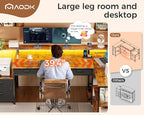 AODK L Shaped Desk with 5 File Drawers, 66" Reversible L Shaped Computer Desk with Power Outlet & LED Strip, Office Desk with Storage Shelves, Gaming Table with Monitor Shelf, Corner Table, Vintage