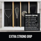 GORILLA GRIP powerGRIP Drawer Shelf and Cabinet Liner, Thick Strong Hold, Non-Adhesive Liners Protect Kitchen Cabinets and Cupboard, Bathroom Drawers, Easy Install, Breathable Mat, 12" x30', Black