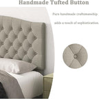 Queen Headboard Only, Upholstered Headboard for Adjustable Bed Linen Tufted Queen/Full Size Wall Mounted Head Board with Solid Wood Legs Head Board, Linen