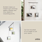 Umbra Exhibit Picture Frame Gallery Set Adjustable Collage Display for 5 Photos, Prints, Artwork & More (Holds Two 4 x 6 inch and Three 5 x 7 inch Images), Black