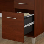 Bush Furniture 60-inch Home Office Desk with Drawers, Large Computer Table with Storage, Transitional Style, Somerset Collection, Hansen Cherry