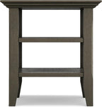 SIMPLIHOME Acadian SOLID WOOD 19 inch Wide Square Transitional End Table in Farmhouse Grey for the Living Room and Bedroom