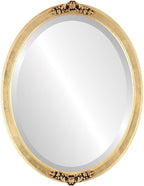 OVALCREST Oval Beveled Wall Mirror for Home Decor - Athena Style - Gold Leaf - 26" x 20" Outside Dimensions