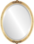 OVALCREST Oval Beveled Wall Mirror for Home Decor - Athena Style - Gold Leaf - 26" x 22" Outside Dimensions