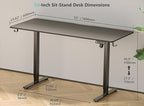 55 x 24 inch Electric Standing Desk Adjustable Height with 4 Wheels, 4 Memory Height Settings, 2 Headphone Hook, Home Office Desk, Splice Board Black