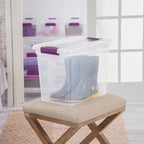 Sterilite 18-Pack ClearView Latch Box, Stackable Storage Organizer Bins for Home, 27 Quart