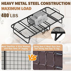 75" x 31" Folding Bed with Mattress for Adults, Portable Foldable Single Beds with Memory Foam Mattress & Super Strong Frame, Convenient Roll Away Guest Bed for Storage