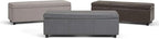 SIMPLIHOME Avalon 48 inch Wide Contemporary Rectangle Storage Ottoman Bench in Stone Grey Vegan Faux Leather, Assembled, For the Living Room, Entryway and Family Room