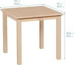 ECR4Kids 24in Square Hardwood Table with 22in Legs, Kids Furniture, Antique White