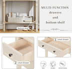 Knocbel Slim Antique Entry Console Table with 3 Drawers & Bottom Open Shelf, Solid Wood Narrow Sofa Couch Table for Entryway Hallway Living Room 23.7" W x 13" D x 31.4" H Beige