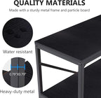 Tribesigns 70.9 Inch Extra Long Console Table, Modern Sofa Table Behind Couch Table with Storage Shelves, 3-Tier Industrial Hallway Entryway Table for Living Room, 3 Shelf Bookshelf(Black)