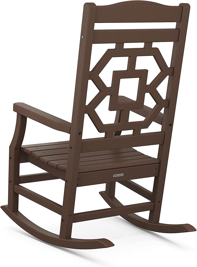 Martha Stewart by POLYWOOD® Chinoiserie Rocking Chair in Mahogany